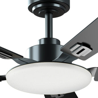 52" Black Ceiling Fan with Light & Remote, 3CCT Dimmable, Reversible, Quiet – Indoor/Outdoor - 5
