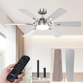 52" Ceiling Fan with Light & Remote, Quiet Reversible Black Modern Ceiling Fan with Dimmable 3CCT for Bedroom & Living Room - 9