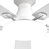 52" Flush Mount Ceiling Fan with Light, Remote, Low Profile, 3CCT Dimmable, Reversible, Quiet DC - 30