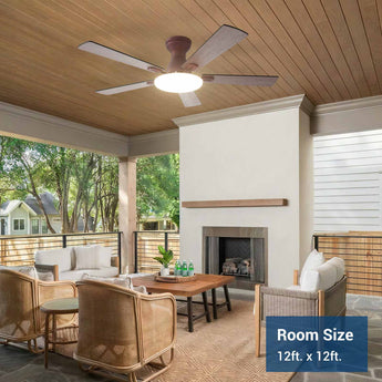 52" Flush Mount Ceiling Fan with Light, Remote, Low Profile, 3CCT Dimmable, Reversible, Quiet DC - 22