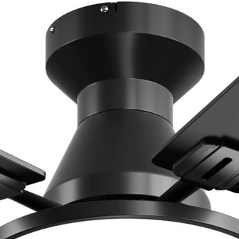 52" Flush Mount Smart Ceiling Fan with Light, Amico Reversible DC Motor, 3CCT Dimmable, 6 Speeds, Remote/APP/Alexa Control, Noiseless Black - 6