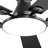 52" Flush Mount Smart Ceiling Fan with Light, Amico Reversible DC Motor, 3CCT Dimmable, 6 Speeds, Remote/APP/Alexa Control, Noiseless Black - 4
