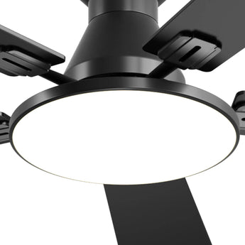 52" Flush Mount Smart Ceiling Fan with Light, Amico Reversible DC Motor, 3CCT Dimmable, 6 Speeds, Remote/APP/Alexa Control, Noiseless Black - 4