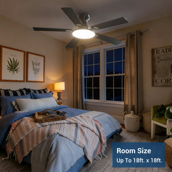 52" Flush Mount Smart Ceiling Fan with Light, Amico Reversible DC Motor, 3CCT Dimmable, 6 Speeds, Remote/APP/Alexa Control, Noiseless Black - 2