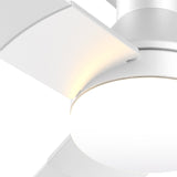 52" Low Profile Ceiling Fan with Light & Remote, Flush Mount, 3 - CCT Dimmable, Reversible & Noiseless,4 Colors Available - 6