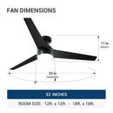 52" Low Profile Flush Mount Ceiling Fan with Light, Remote & Pull Chain, 5CCT Dimmable, Reversible, Quiet - 16