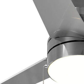 52" Low Profile Flush Mount Ceiling Fan with Light, Remote & Pull Chain, 5CCT Dimmable, Reversible, Quiet - 5