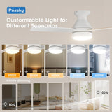 52" Low Profile Flush Mount Ceiling Fan with Light, Remote & Pull Chain, 5CCT Dimmable, Reversible, Quiet-8