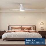 52" Low Profile Flush Mount Ceiling Fan with Light, Remote & Pull Chain, 5CCT Dimmable, Reversible, Quiet - 21