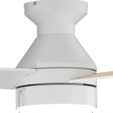 52" Low Profile Flush Mount Ceiling Fan with Light, Remote & Pull Chain, 5CCT Dimmable, Reversible, Quiet - 25