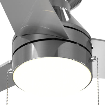 52" Low Profile Flush Mount Ceiling Fan with Light, Remote & Pull Chain, 5CCT Dimmable, Reversible, Quiet - 4
