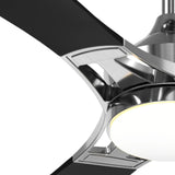 52" Modern Ceiling Fan with Light & Remote – Dimmable 3CCT, Quiet Black Fan for Living Room, Bedroom & Kitchen - 18
