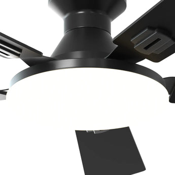 52'' Smart RGB Ceiling Fan with Light, Flush Mount, Reversible DC Motor, 3CCT Dimmable Light, 6 Speeds, Remote/APP/Alexa Control, Noiseless for Bedroom Living Room, Black - 4
