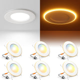 5/6 Inch LED Can Lights with Night Light, Retrofit Recessed Lighting Selectable 5CCT, 1100LM Downlight, Dimmable, ETL & FCC-7