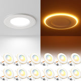 5/6 Inch LED Can Lights with Night Light, Retrofit Recessed Lighting Selectable 5CCT, 1100LM Downlight, Dimmable, ETL & FCC-8