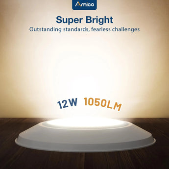 5/6 Inch LED Disk Lights,Flush Mount Ceiling Disc Light, Selectable CCT, 1050 Lumens - 2