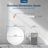 6 Inch Recessed LED Lighting, Press - Down,Slim Design, Selectable CCT, 1050 Lumens - 8