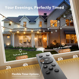 G40 Outdoor String Lights, LED Shatterproof Bulbs, Dimmable & Timable, 3 Lighting Modes - 4