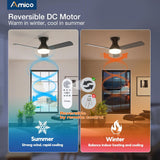 42" Low Profile Ceiling Fan with Light & Remote,2 Pack, Flush Mount, 3 - CCT Dimmable, Reversible–Indoor/Outdoo & Noiseless - 7