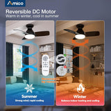 30" Low Profile Ceiling Fan with Light & Remote, Flush Mount, 3 - CCT Dimmable, Reversible & Noiseless, 4 Colors Available - 5