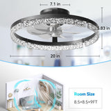 18" Low Profile Fandelier Ceiling Fan with Light & Remote, Flush Mount, 3 - CCT Dimmable, Modern LED Enclosed Fan - 5