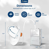 6 Inch Gimbal LED Recessed Lighting, 360° & 90° Adjustable Eyeball, Selectable CCT, 1200 Lumens - 3