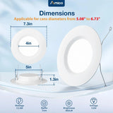 6 Inch LED Recessed Lighting, Dimmable, Retrofit Can Light with Baffle Trim, Selectable CCT, 950 Lumens - 4
