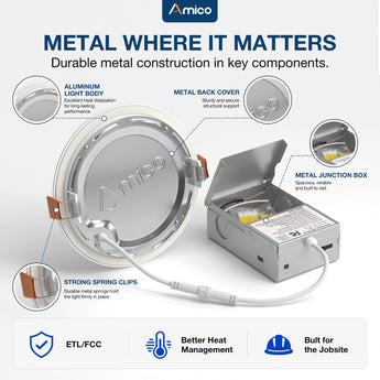 6 Inch Recessed LED Lighting, Slim Design, Selectable CCT, 1050 Lumens-7