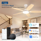 60 Inch Smart Ceiling Fan with Light, Wifi Alexa Remote Control Reversible 5 Blades 6 Speed 3CCT Dimmable Silent White Ceiling Fan for Bedroom Farmhouse - 5