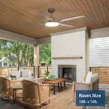 60" Sleek Ceiling Fan with Light, 3CCT Dimmable, Remote, Reversible, Quiet – Bedroom & Living Room - 28