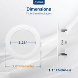 6 Inch Flat LED Recessed Can Light, Dimmable Retrofit Installation, Selectable CCT, 1050 Lumens - 9