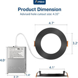 4 Inch Recessed LED Lighting, Slim Design, Selectable CCT, 800 Lumens - 4