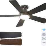 42" Low Profile Ceiling Fan with Light & Remote, Flush Mount, 3CCT Dimmable, Reversible, Quiet - 1