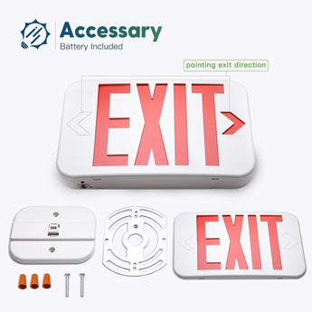 Double - Sided LED Exit Sign with Battery Backup,Exit Sign for Business,Easy To Install,UL Certified,AC 120/277V - 6