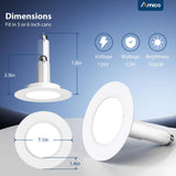 5/6 Inch LED Recessed Lighting, Dimmable, Adjustable Can Lights, Selectable CCT, 950 Lumens - 8