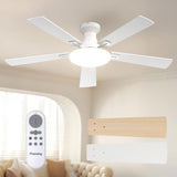 42" Low Profile Ceiling Fan with Light & Remote, Flush Mount, 3CCT Dimmable, Reversible, Quiet, DC Motor - 6