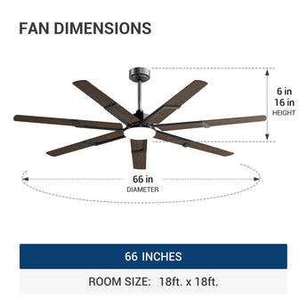 66 inch Ceiling Fans with Lights and Remote, 6 Speed Reversible DC Motor, 3CCT, Dimmable, Quiet, Timer Indoor/Outdoor - 19