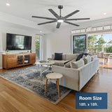 66 inch Ceiling Fans with Lights and Remote, 6 Speed Reversible DC Motor, 3CCT, Dimmable, Quiet, Timer Indoor/Outdoor - 2