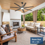 66 inch Ceiling Fans with Lights and Remote, 6 Speed Reversible DC Motor, 3CCT, Dimmable, Quiet, Timer Indoor/Outdoor - 18