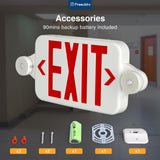 Exit Sign with Emergency Lights, Two LED Adjustable Head Emergency Light with Battery, Exit Sign for Business - 2