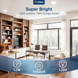 6 Inch Recessed LED Lighting, Press - Down,Slim Design, Selectable CCT, 1050 Lumens - 9