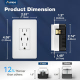 Amico-15A Tamper Resistant Outlet with 30W & 21W Dual USB-C Ports, Wall Plate & Screws - White-6