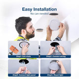 Amico 6 Pack 6 Inch 5CCT Ultra - Thin LED Recessed Ceiling Light with Junction Box, 2700K/3000K/3500K/4000K/5000K Selectable, 12W Eqv 110W 1050LM Brightness Dimmable Canless Wafer Downlight, ETL & FCC - 6
