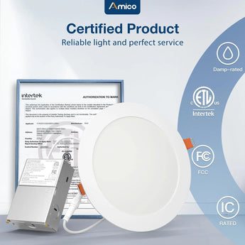 7 Inch Recessed LED Lighting, Slim Design, Selectable CCT, 1300 Lumens - 9