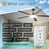 60" Black Ceiling Fan with Light & Remote – Dimmable 3CCT, Reversible, Quiet Fan for Bedroom, Living Room & Indoor/Outdoor - 5