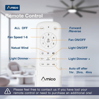 72" Large Ceiling Fan with Light & Remote, 3CCT Dimmable, Quiet – Modern Black, Indoor/Outdoor - 11