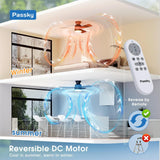 42" Low Profile Ceiling Fan with Light, Remote & Pull Chain, Flush Mount, 5CCT Dimmable, Reversible, Quiet - 5
