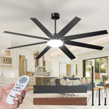 72" Large Ceiling Fan with Light & Remote, 3CCT Dimmable, Reversible, Quiet – Modern Nickel, Indoor/Outdoor - 10