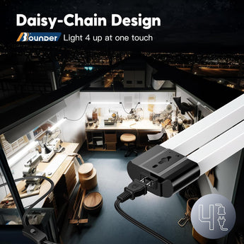 4FT Linkable LED Utility Shop Light, 4400 Lumens, 6500K Cool Daylight, 40W, Surface & Suspension Mount, Garage Fixture, Black - 5