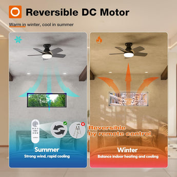 32" Low Profile Ceiling Fan with Light, 3CCT Dimmable, Remote, Flush Mount, Quiet – Indoor/Outdoor - 8
